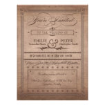 Boda y recepción rústicos del cacao del poster del invitación personalizada