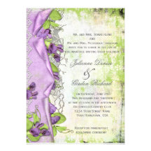 Bodas florales de los guisantes de olor púrpuras d anuncios personalizados