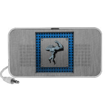 Bodybuilder cepillado de la mirada del metal notebook altavoz