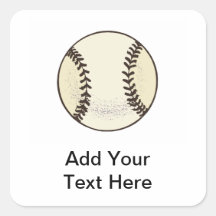 Bola 3 del béisbol pegatina cuadradas personalizadas
