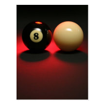 Bola 8 y bola de señal tarjeta postal