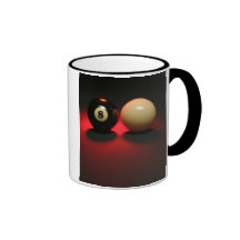 Bola 8 y bola de señal taza de café