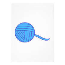 Bola azul del hilado invitacion personalizada