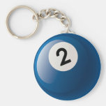 BOLA DE BILLAR DE NÚMERO DOS LLAVEROS