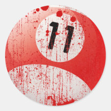 BOLA DE BILLAR DEL NÚMERO 11 - ESTILO EROSIONADO ETIQUETAS  