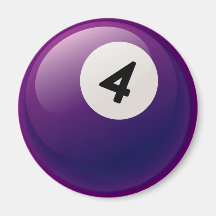 BOLA DE BILLAR DEL NÚMERO 4 IMAN PARA FRIGORÍFICO