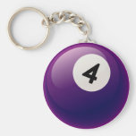 BOLA DE BILLAR DEL NÚMERO 4 LLAVEROS PERSONALIZADOS