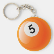 BOLA DE BILLAR DEL NÚMERO 5 LLAVEROS PERSONALIZADOS