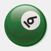 BOLA DE BILLAR DEL NÚMERO SEIS IMÁN PARA FRIGORÍFICO