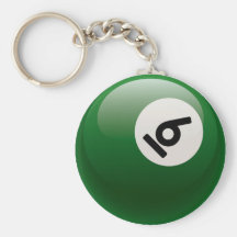 BOLA DE BILLAR DEL NÚMERO SEIS LLAVEROS PERSONALIZADOS