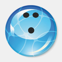 BOLA DE BOLOS AZUL RETRA IMAN PARA FRIGORÍFICO