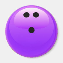 Bola de bolos púrpura imanes de nevera