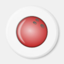 Bola de bolos roja iman para frigorífico
