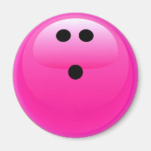 Bola de bolos rosada imán