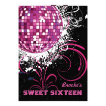 Bola de discoteca - invitación del dulce 16