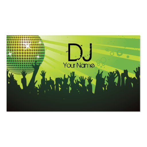 Bola de discoteca - negocio de DJ tarjeta-verde Tarjeta De Visita