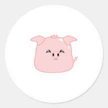 Bola de masa hervida del cerdo pegatinas redondas