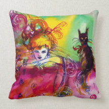 Bola de mascarada veneciana NEGRA del CAT de SEÑOR Almohadas