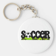 Bola e hierba de fútbol llavero
