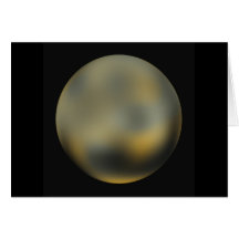 Bola gigante del planeta de Plutón en el cielo Felicitación