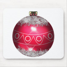 Bola roja Mousepad del navidad Tapete De Ratón