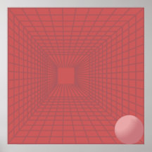 Bola rosada en el poster rojo del sitio