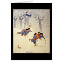 Bolas de nieve de Bertha Boynton Lum Felicitación