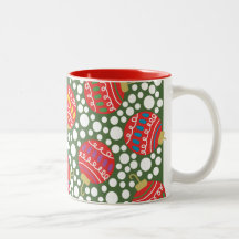 Bolas de nieve y ornamentos taza de café