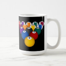 Bolas de piscina: Billares: Taza de café: Bolas de