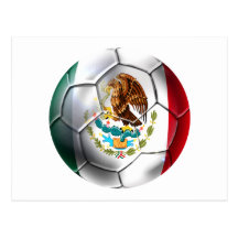 Boleadoras mexicanas de la bandera del futbol del  postales