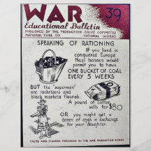 Boletín educativo de la guerra - 39 tarjeta publicitaria