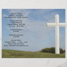 Boletines de la iglesia, cruz blanca, personalizar flyer personalizado