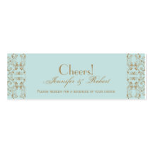 Boleto de la bebida del boda del damasco de Brown  Plantillas De Tarjeta De Negocio