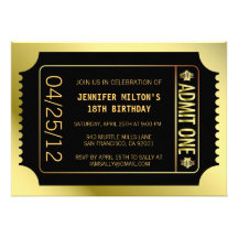 Boleto de oro de la película invitación