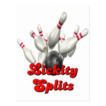 Bolos partidos de Lickity Tarjetas Postales