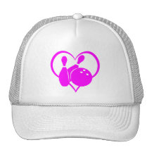 Bolos rosados del corazón gorro de camionero