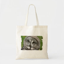 Bolsa de asas del búho de gran gris la pequeña