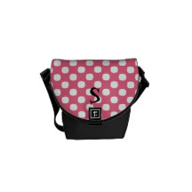 Bolsa de mensajero del monograma del lunar la mini bolsas de mensajería