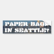 ¿Bolsas de papel en Seattle? Pegatina De Parachoque