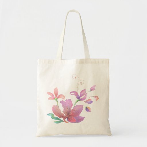 Bolso a mano de la flor bolsa lienzo