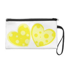 Bolso amarillo del mitón de los corazones