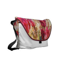 bolso artístico rosado de los tulipanes bolsas messenger