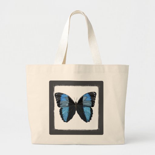Bolso azul del arte de la mariposa de Boho Bolsas Lienzo