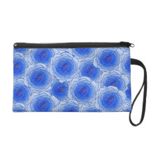 Bolso azul del mitón del diseño de los rosas