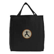 Bolso bordado actitud del guerrero de la yoga bolsa de lienzo
