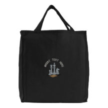 Bolso bordado ajedrez bolsa de lienzo