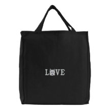 Bolso bordado amor de Westie del amor Bolsa De Lienzo