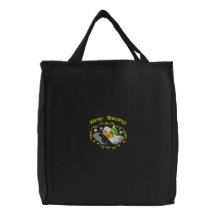 Bolso bordado bendiciones del invierno bolsa de lienzo