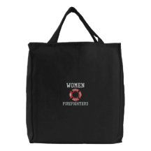 Bolso bordado bomberos de las mujeres bolsa de lienzo