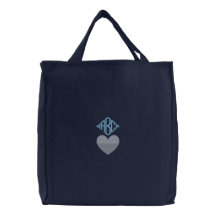 Bolso bordado con monograma de encargo del corazón bolsas